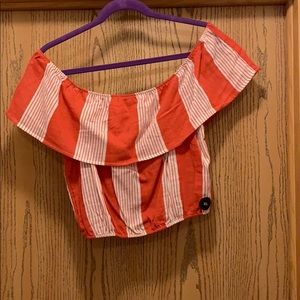 Tilly’s / Sky & Sparrow Striped Off Shoulder Top